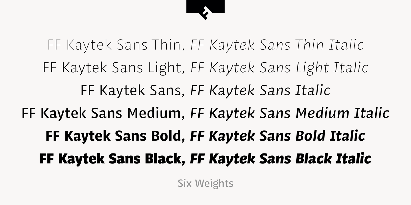 Example font FF Kaytek Sans #5